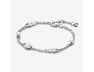 Freshwater Pearl Station Chain Bracelet Size 7.9''