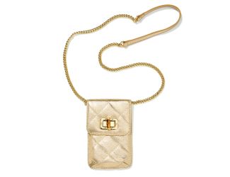 Quilted Lindley Leather Phone Crossbody - Gold