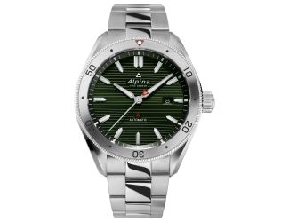 Alpina Mens Automatic Alpiner Stainless Steel Bracelet Watch, Green dial