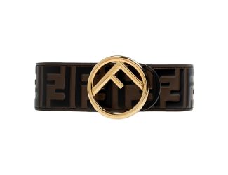 Fendi F is Fendi FF Calfskin Brown Zucca Leather Belt 85