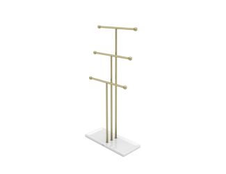 Trigem 3-Tier Jewelry Stand Brass/wht