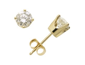 14k Yellow Gold Diamond Solitaire Earrings .15twt