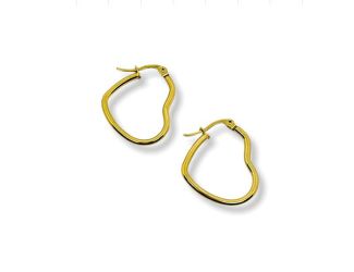 Gold Heart Hoop Earrings