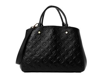Louis Vuitton Montaigne Handbag Monogram Empreinte Leather MM Black