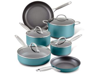 Achieve 10pc Hard Anodized Cookware Set Teal