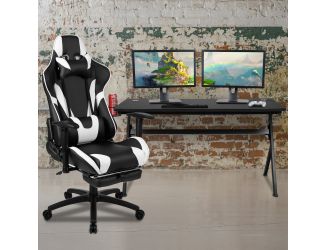 Black/Black Gaming Desk Bundle - Cup/Headset Holder/Mouse Pad Top
