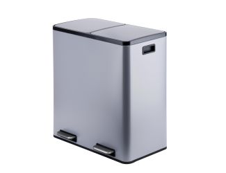60L Dual Compartment Satin Finish Trash Can - Grey