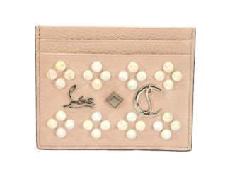 Christian Louboutin Kios Loubisky Spike Pink Leather Card Holder