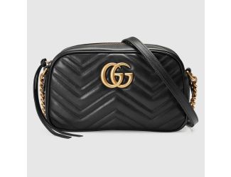 GG Marmont Small Matelasse Shoulder Bag - (Black)