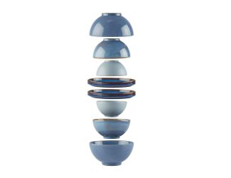 Luna 8pc Nesting Dinnerware Set Blue