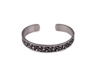 Antiqued Aluminum Floral Bracelet