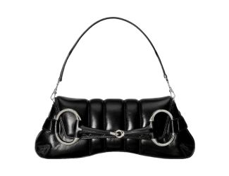 Gucci Horsebit Vertical Quilted Leather Medium Chain Shoulder Bag Black