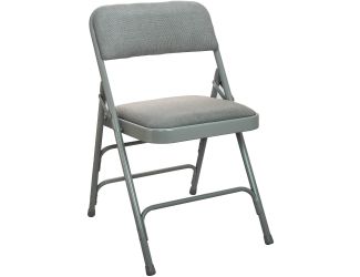 2-Pack Grey Padded Metal Folding Chair - Grey 1-in Fabric Seat