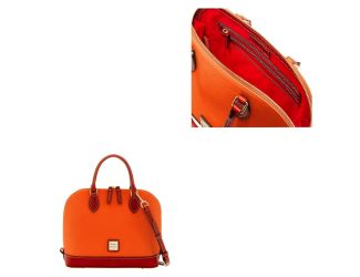 Pebble Grain Zip Zip Satchel