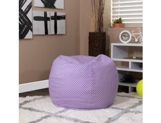 Small Lavender Dot Refillable Bean Bag Chair for Kids and Teens