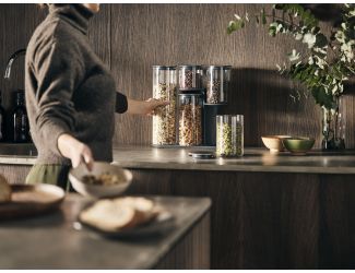 Podium Glass Storage Jar Set with Stand - (5 Piece)