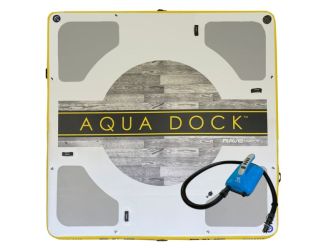 RAVE Sports - 10-Foot x 10-Foot Aqua Dock w/Rapid, Dual-Stage 12VDC Inflator/Deflator