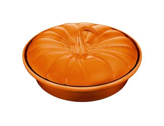 9" Stoneware Pumpkin Baker w/ Lid Persimmon