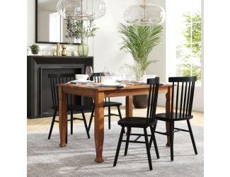 Solid Wood 47" Commercial Grade Dining Table with Turned Legs in Walnut Matte