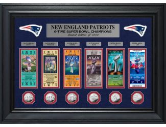 New England Patriots 6-Time Super Bowl Champions Deluxe Coin & Ticket Collection