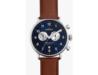 The Canfield Chrono Leather Strap Watch - 43mm, Dark Cognac Aniline Latigo