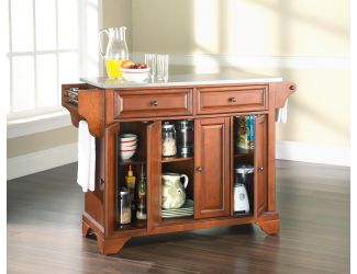 LaFayette Stainless Steel Top Kitchen Island (Cherry)