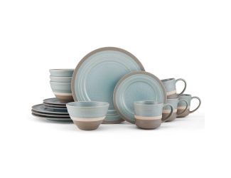 Adina Blue 16pc Stoneware Dinnerware Set