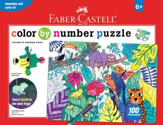 Color by Number Puzzle Jungle Animals