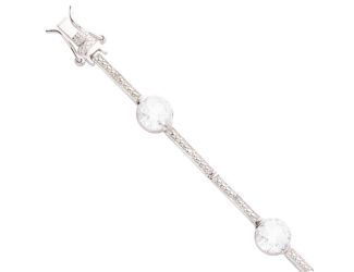 White Topaz & Diamond Bracelet