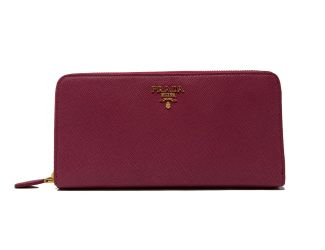 Women's Large Zip Around Saffiano Wallet Size 4.05"x 7.8