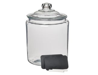 2 Gallon Heritage Hill Glass Jar w/ Lid/Chalk/Labels