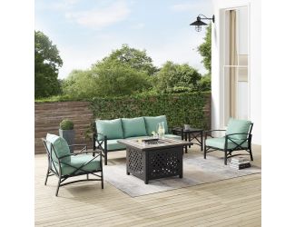 Kaplan 5Pc Outdoor Sofa Set W/Fire Table