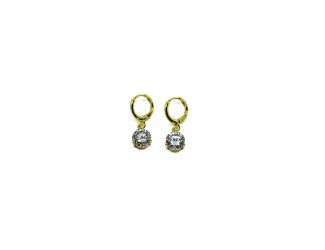 Gold Tone Cocktail Drop Earrings in Clear