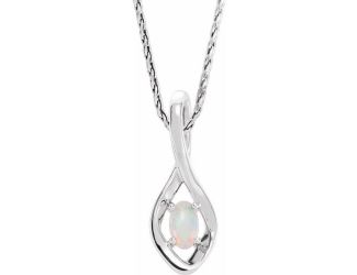 SS Natural Opal 16-18" Necklace
