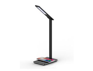 LED Desk Lamp with Wireless Charger - (Black)
