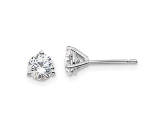 14K White Gold Lab Grown Diamond 1ctw 3 Prong Earrings