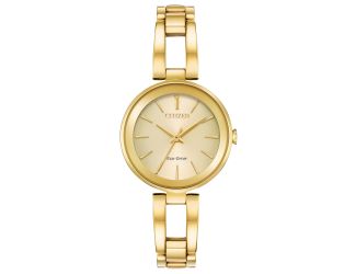 Ladies' Axiom Eco-Drive Watch, Gold-Tone with Champagne Dial