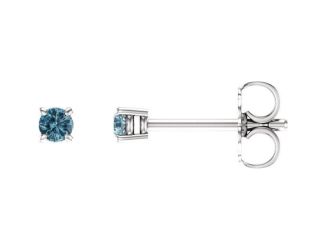 14K White Sky Blue Topaz Earrings