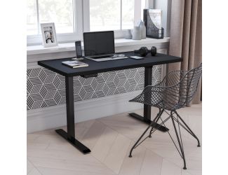Electric Height Adjustable Standing Desk - 48" Wide x 24" Deep (Black)
