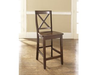 X-Back Bar Stool (Mahogany) w/ 24" Seat Height.(PAIRS)