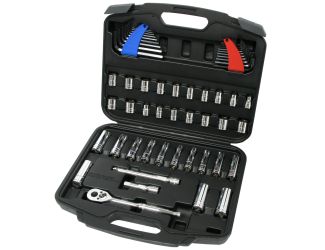 Pro-Grade 58-Piece SAE and Metric Socket Set with Case