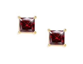 PARIKHS Red Princess cut Diamond Stud 14k Yellow Gold 0.20ct