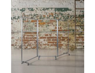 Transparent Acrylic Mobile Partition with Lockable Casters, 72"H x 36"L