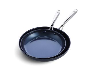 2pc Hard-Anodized Aluminum Nonstick Frying Pan Set