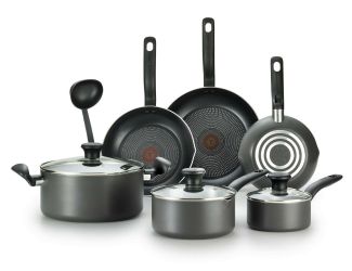Initiatives Non-Stick 10-Piece Cookware Set - Black