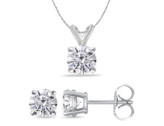 Bright White Round Lab Grown Diamond Set  in 14K White Gold 1.40ct, Color-FG, Clarity-VS