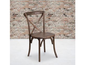 Stackable Early American Wood Cross Back Chair - Dining Room Seating