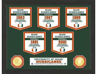 University of Miami National Champions Banner Collection Photo Mint