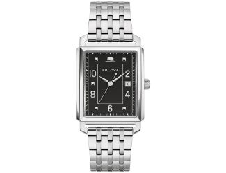 Men's Frank Sinatra Stainless Steel Bracelet watch, Black MOP dial