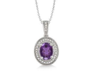 Amethyst & Diamond Necklace